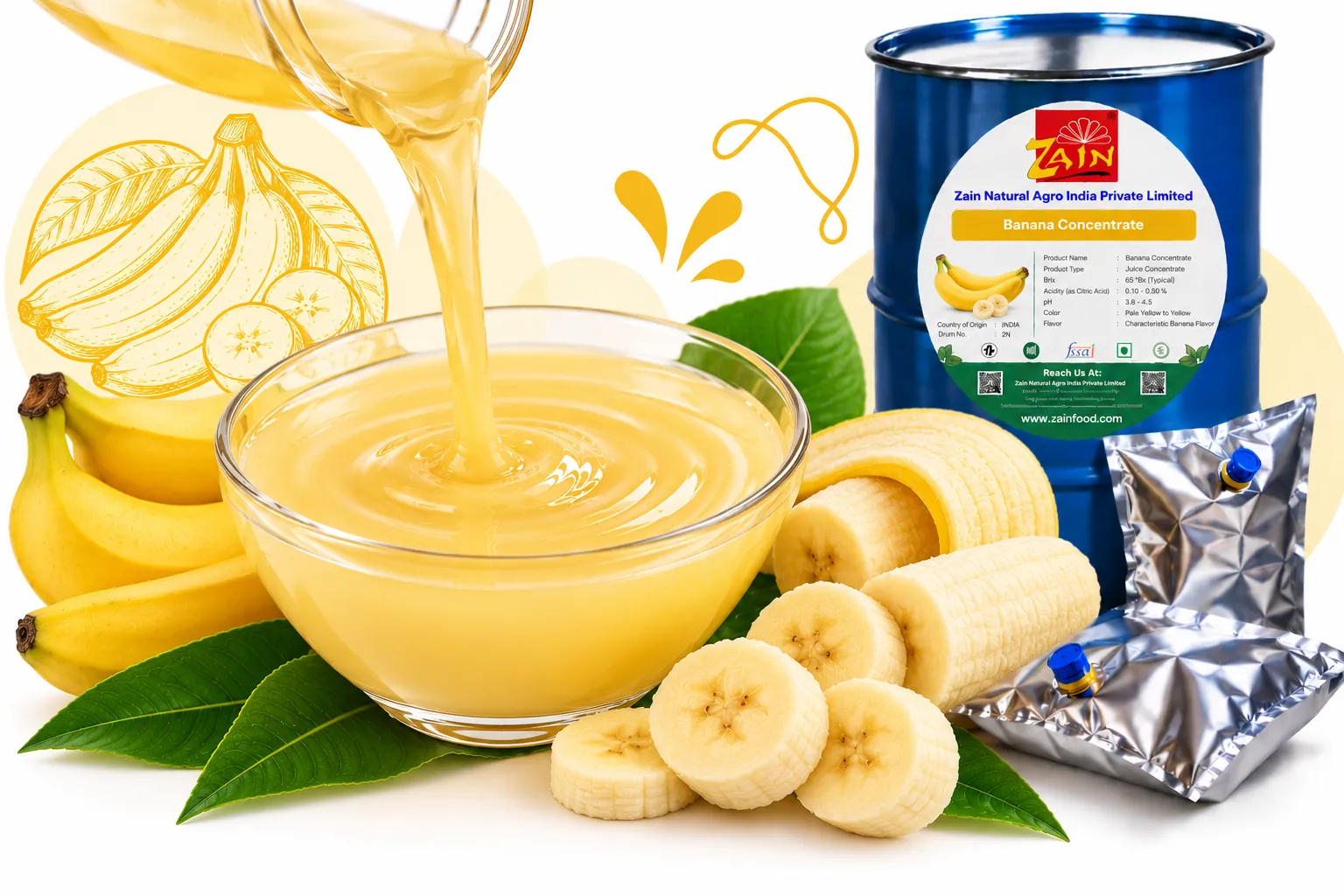Banana Concentrate - Aseptic Fruit Pulp & Concentrates