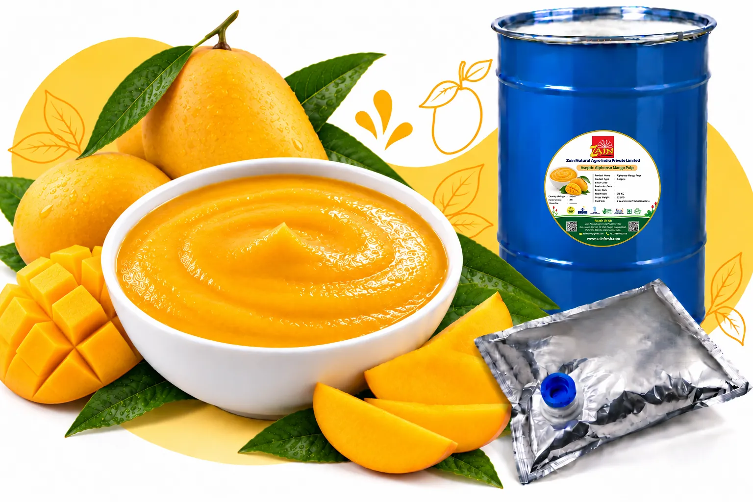 Aseptic Alphonso Mango Pulp — Aseptic Fruit Pulp & Concentrates