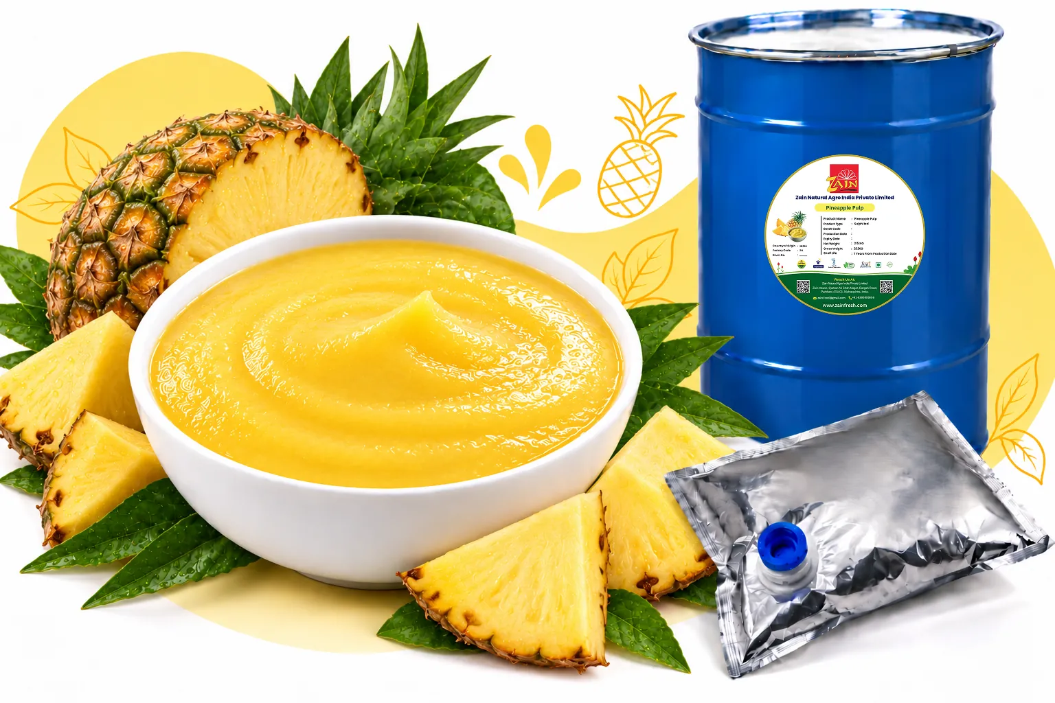 Aseptic Pineapple Pulp - Aseptic Fruit Pulp & Concentrates