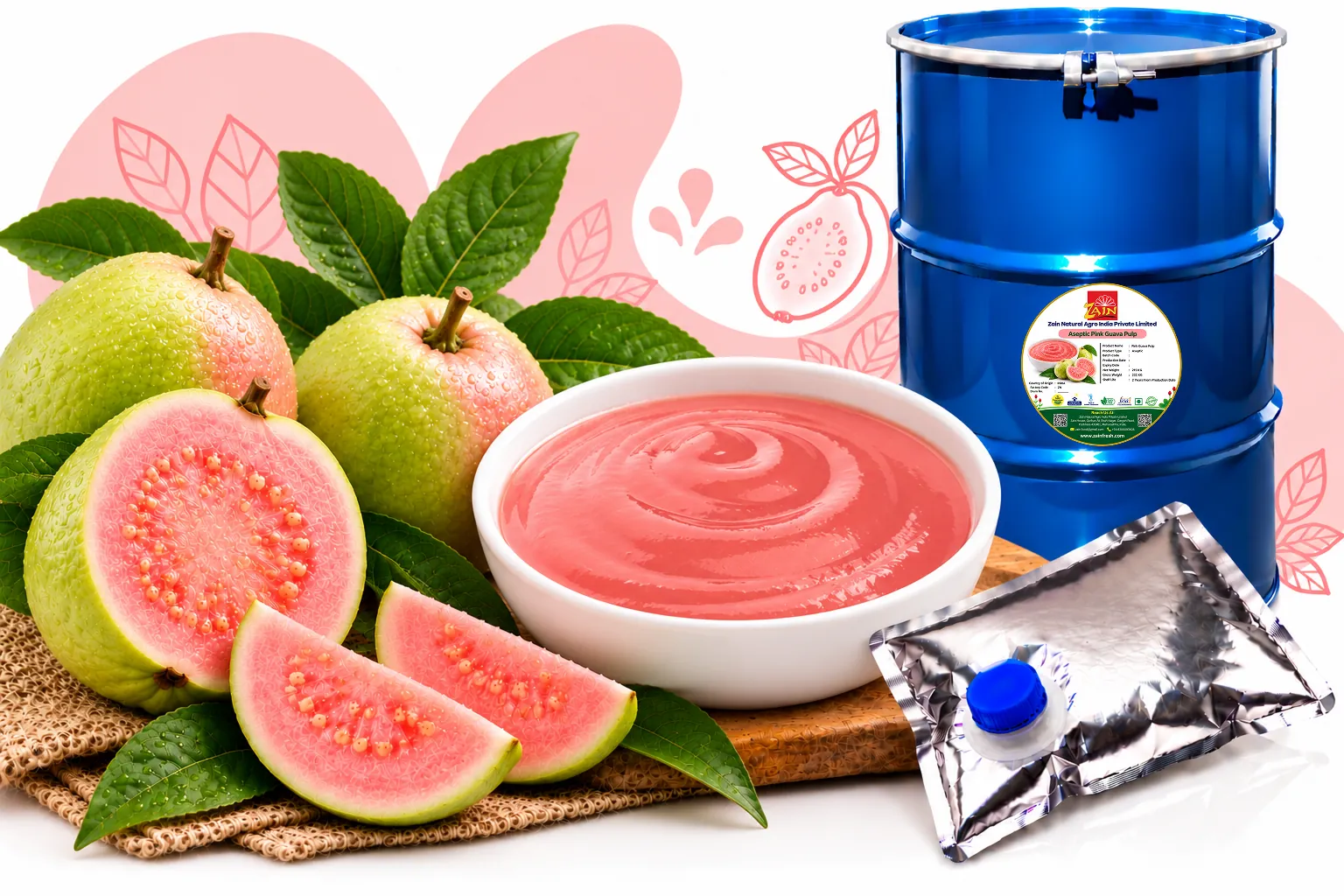 Aseptic Pink Guava Pulp