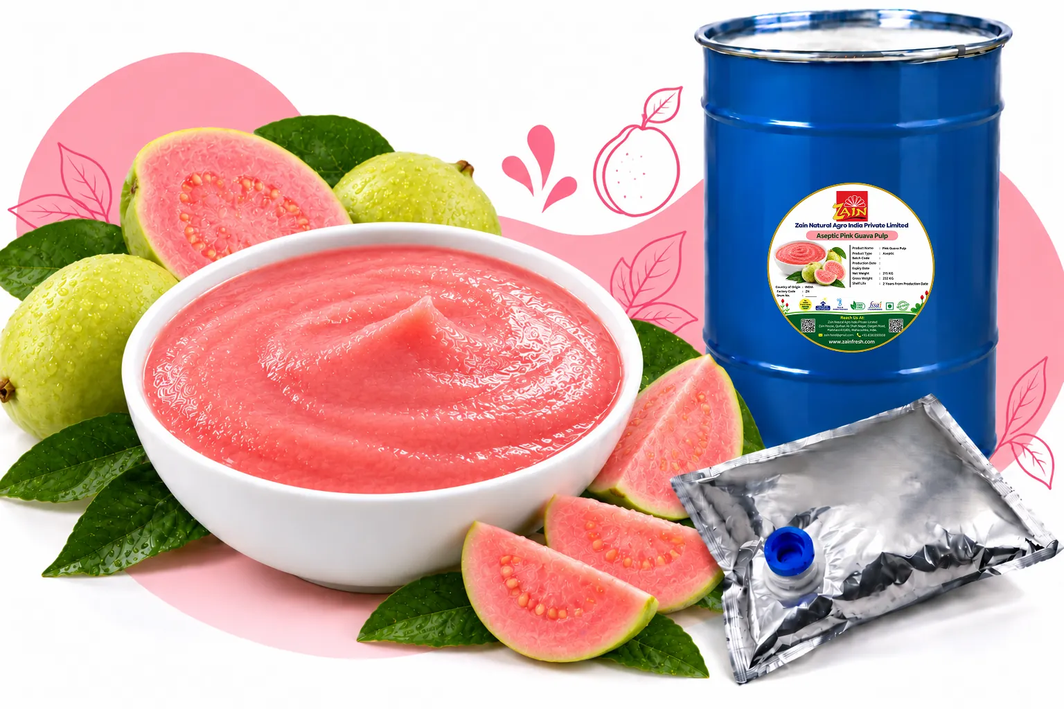 Aseptic Pink Guava Pulp - Aseptic Fruit Pulp & Concentrates