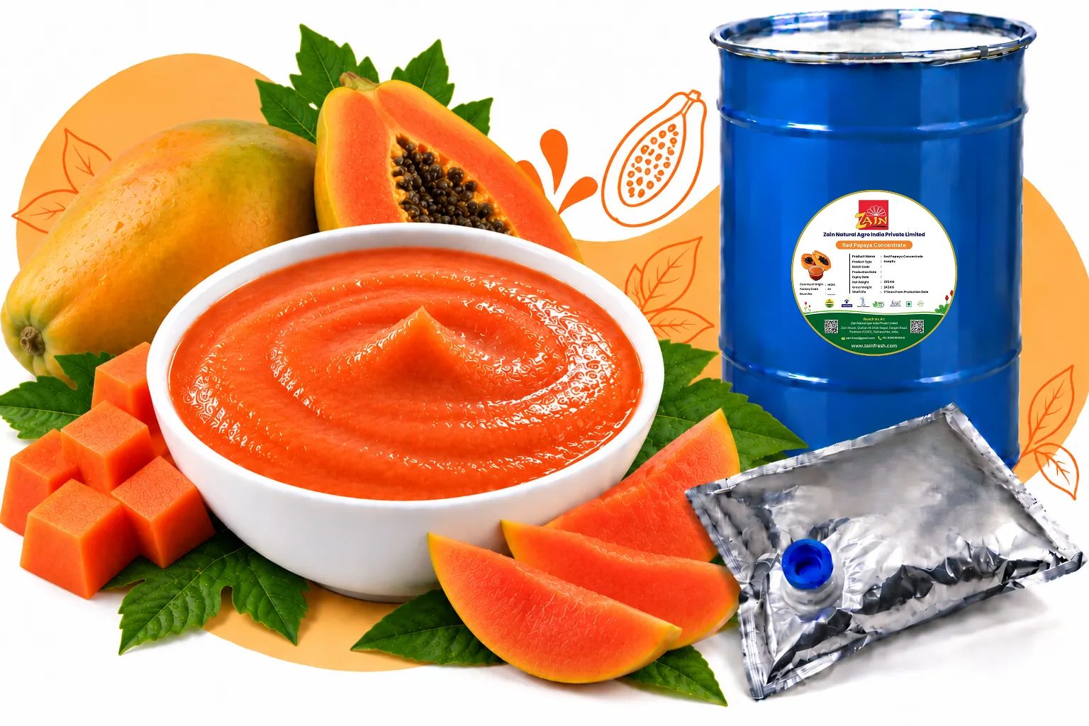 Aseptic Red Papaya Pulp - Aseptic Fruit Pulp & Concentrates