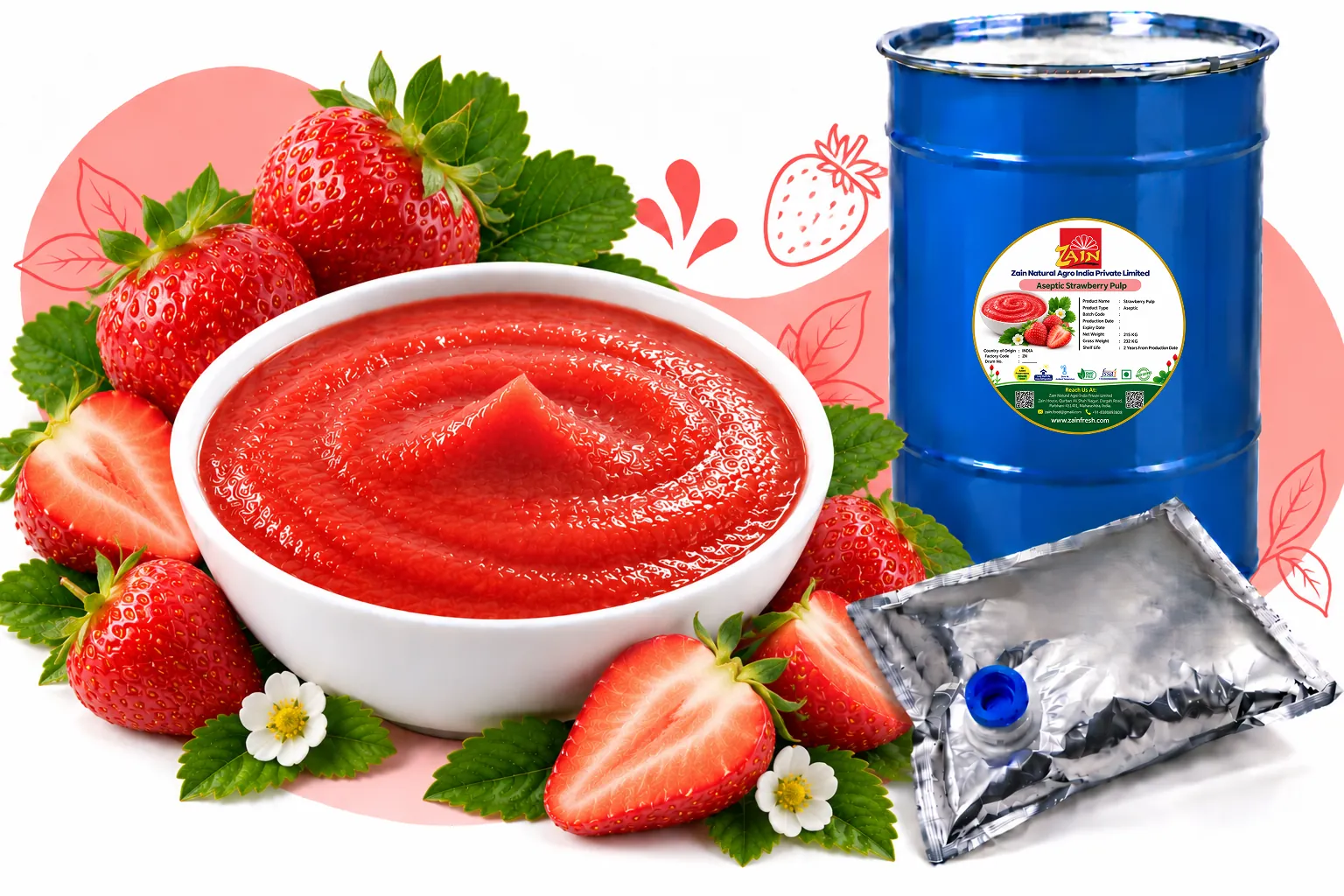 Aseptic Strawberry Pulp - Aseptic Fruit Pulp & Concentrates