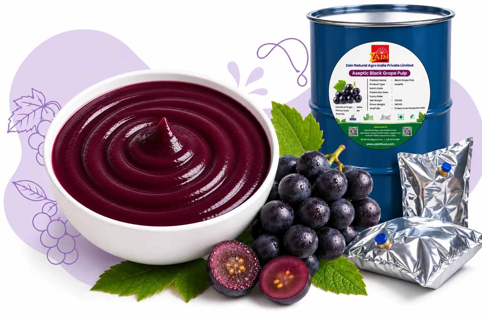 Black Grape Pulp — Aseptic Fruit Pulp & Concentrates