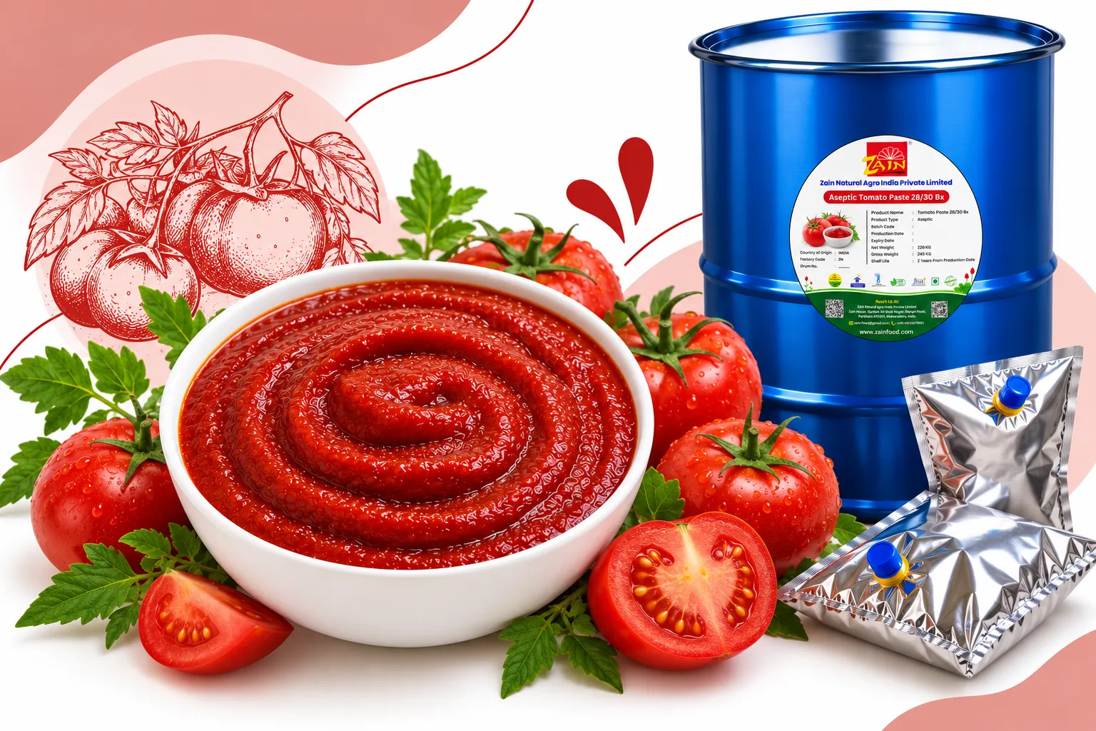 Aseptic Tomato Paste 28/30 Brix