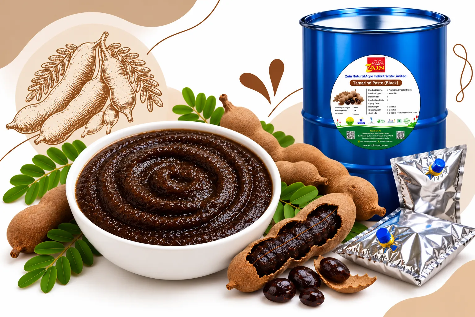 Tamarind Paste Black - Aseptic Fruit Pulp & Concentrates