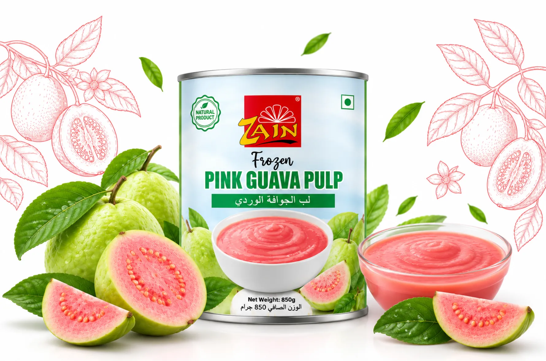 Canned Pink Guava Pulp