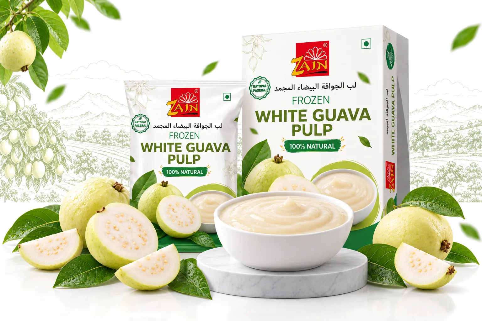 Zain Frozen White Guava Pulp