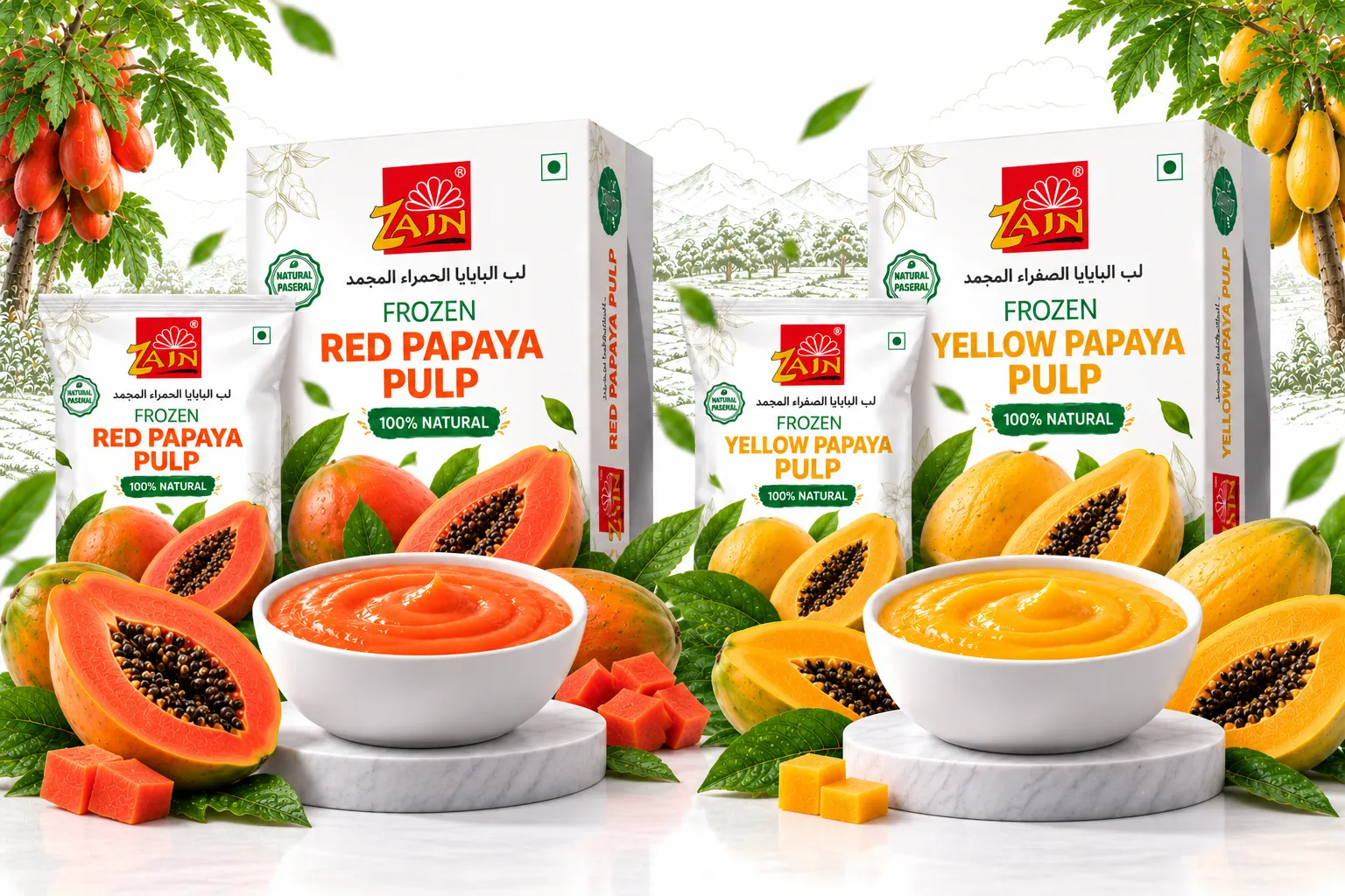Frozen Papaya (Red/Yellow) Puree