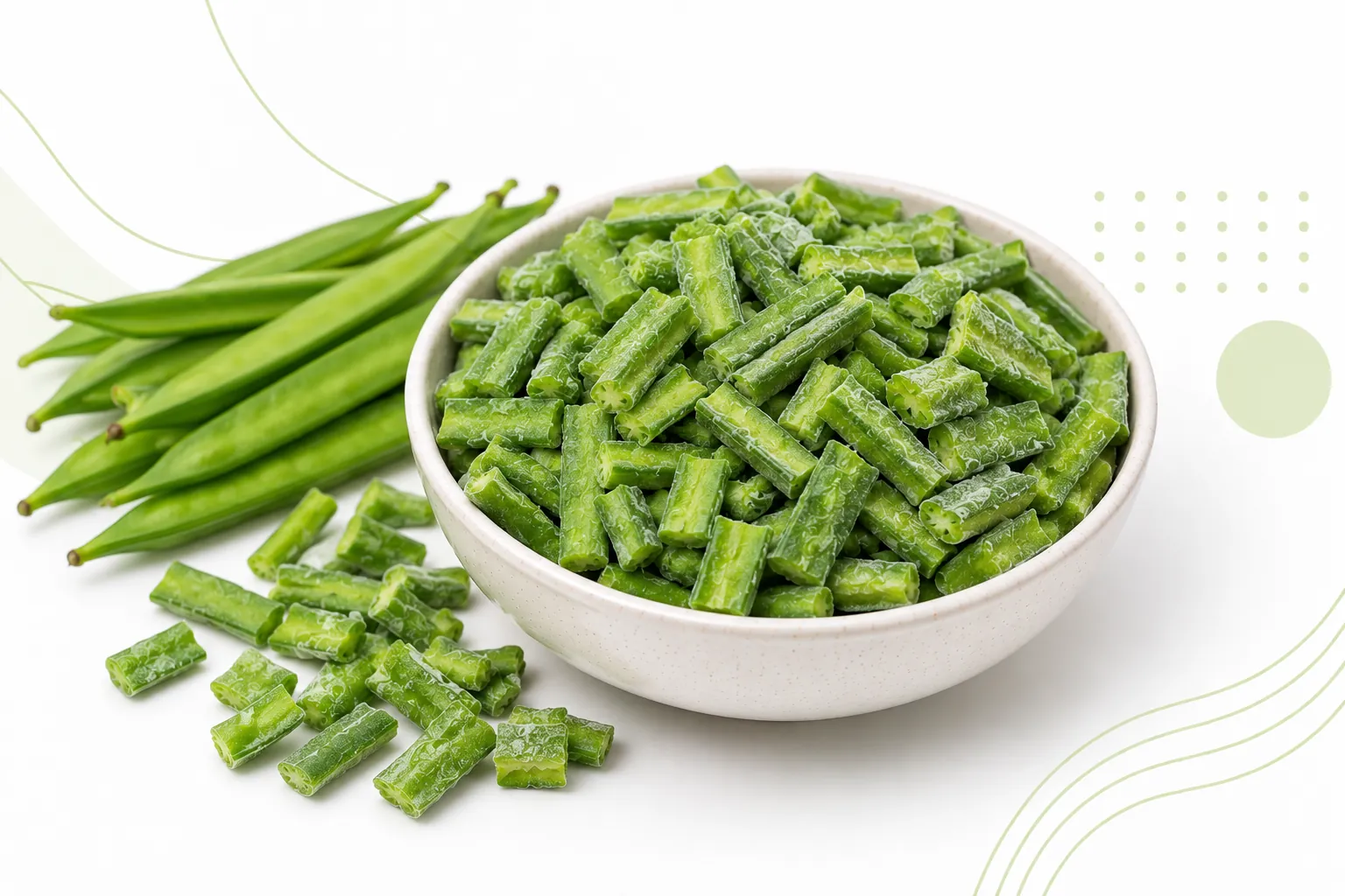 IQF Cut Guar (Cluster Beans) - Bulk Export Packaging & Technical Specifications