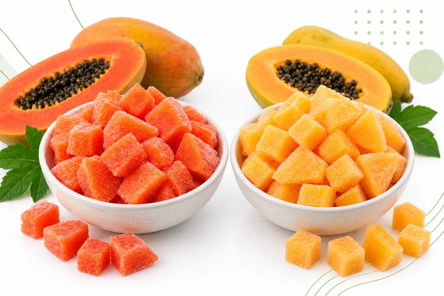 IQF Papaya (Red/Yellow) Dices & Chunks
